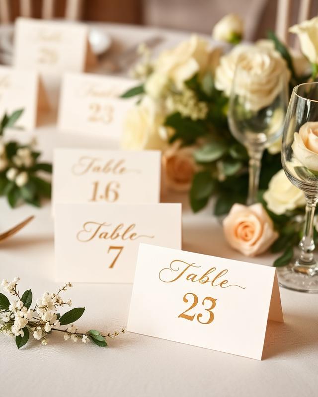 Place Cards & Table Numbers