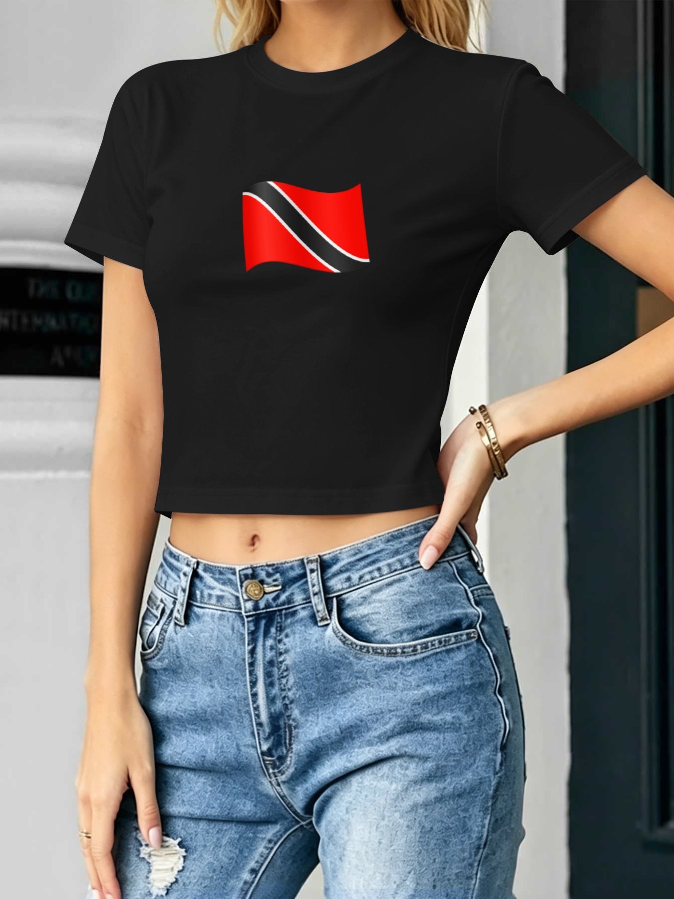 Trini Flag Women's Crop Top T-shirt