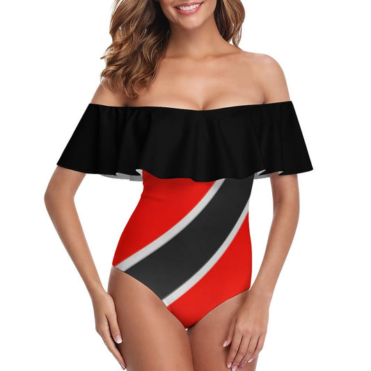Trini Off Shoulder One Piece Swimsuit(All-Over Printing)