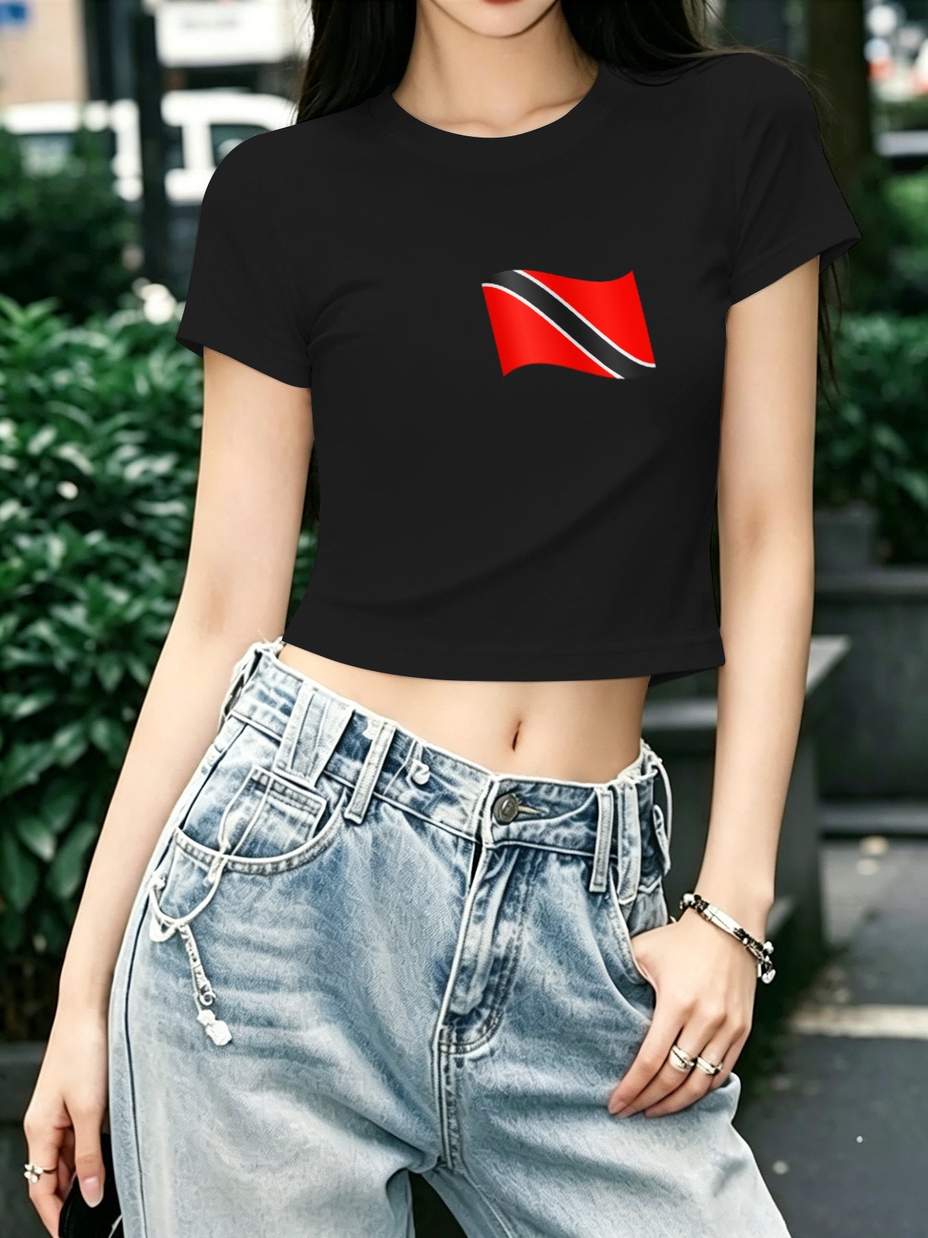 Trini Flag Women's Crop Top T-shirt